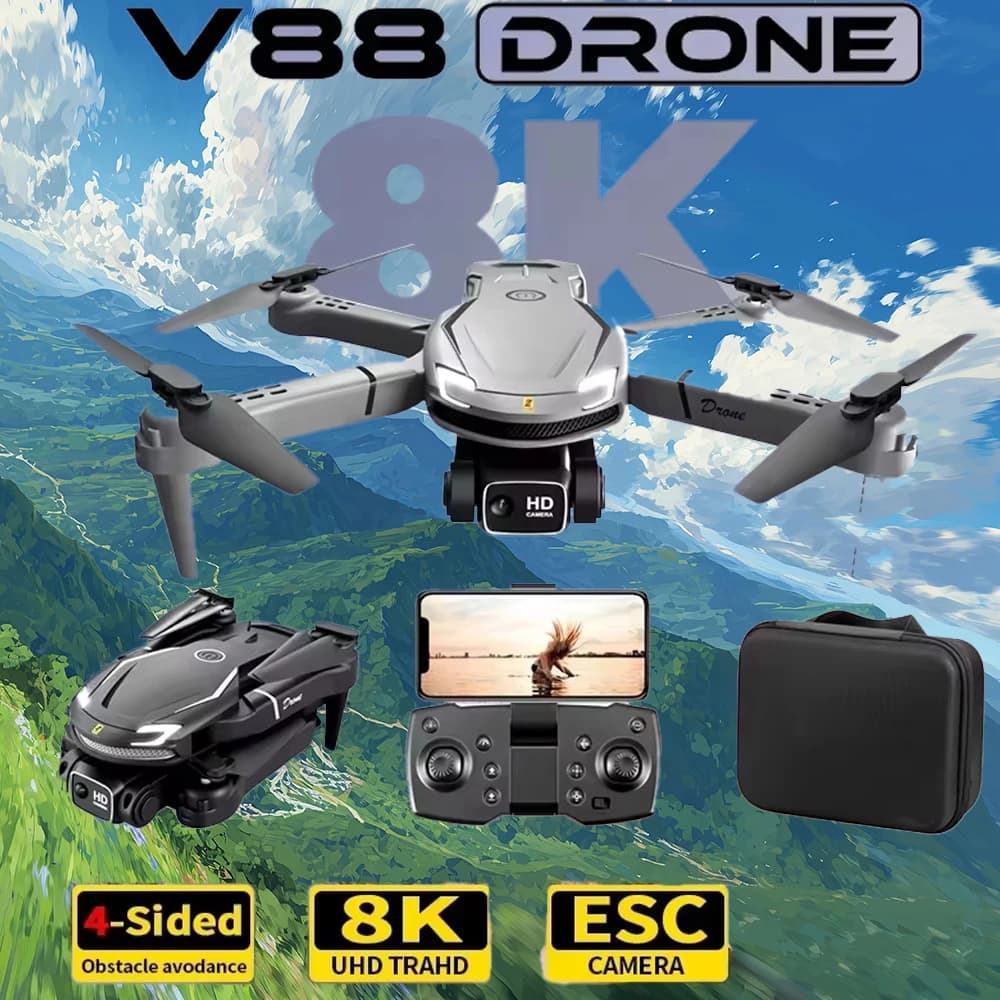 2026New Original V88 Drone 8K GPS Professional HD Photography Air Double Camera Folding Air Control Remote Quadcopter gift
