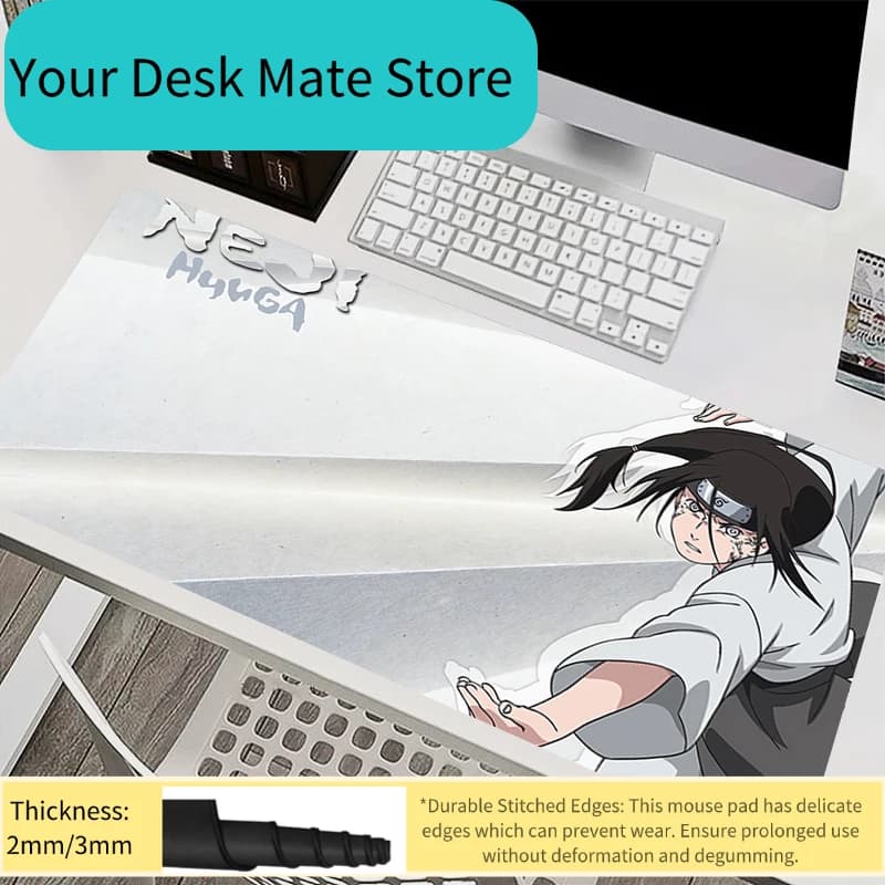 Tappetino per mouse Accessori per PC Tappetino per tastiera Tappetino per scrivania da ufficio Tappetino per mouse antiscivolo Tappetino in gomma per tablet Naruto Neji Hyuga Gaming Extended Pad