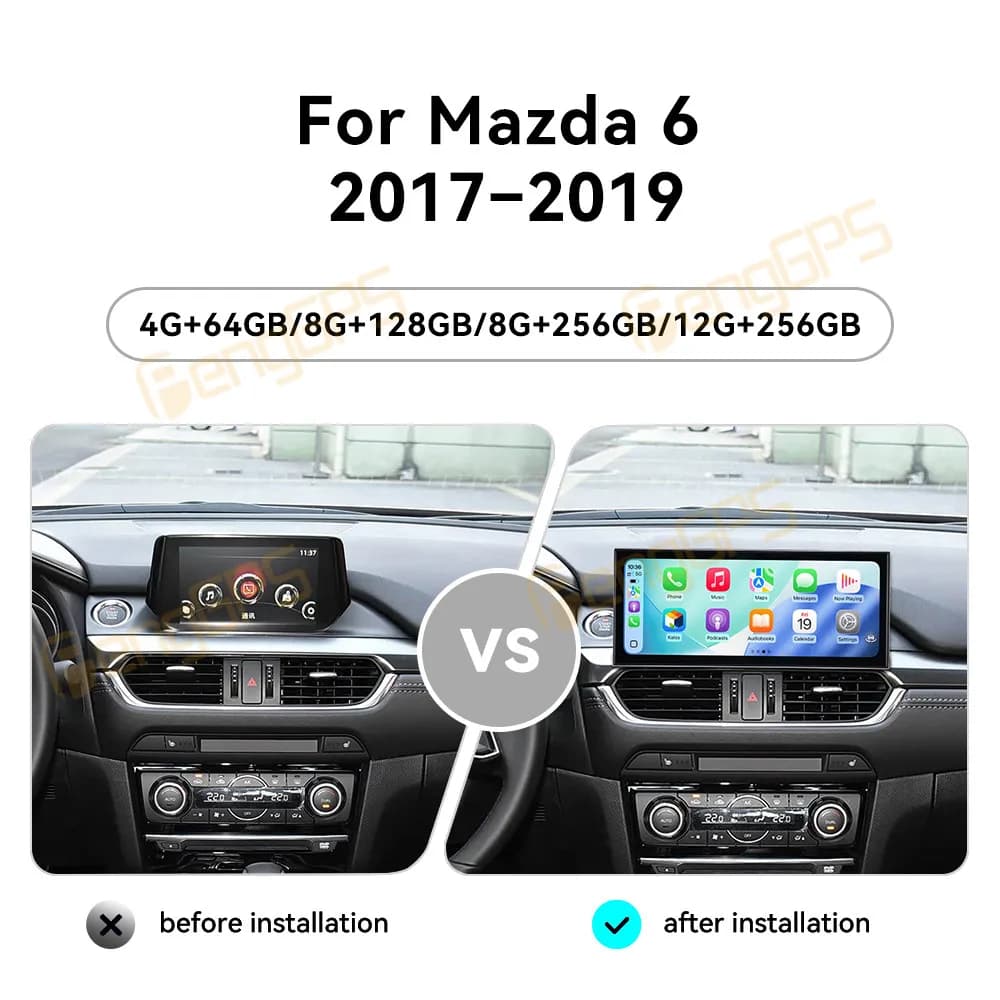 15.8 Inch Android 15 CarPlay Car Radio For Mazda 6 2017-2019 Touch Screen Multimedia Player GPS Navigation Head Unit DSP Auto