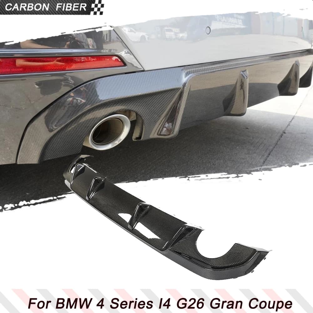 Carbon Fiber Car Rear Bumper Diffuser Lip Spoiler For BMW 4 Series G26 M Sport I4 2021-2023 Rear Racing Body Kits Splitters