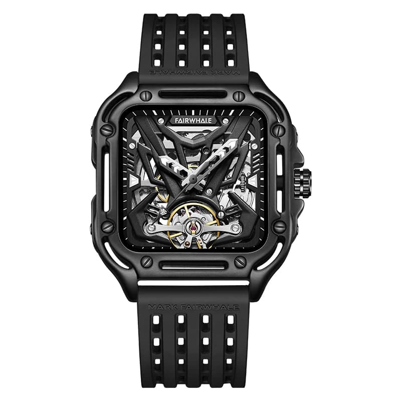 Mark Fairwhale Brand 6530 Fashion Watch Automatic Movement Skeleton Square Dial Sports Waterproof Mechanical Watches for Men