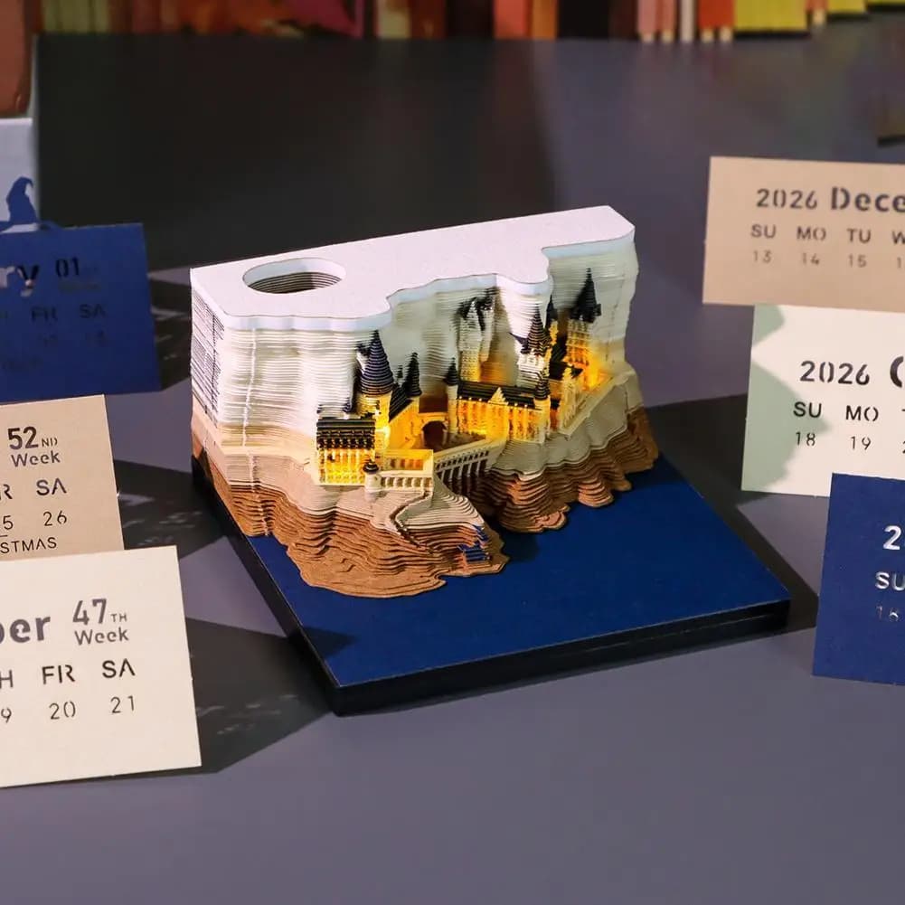 Artigianato creativo Souvenir Sculture di carta Blocco note Regali di Capodanno Ornamento per ufficio 2026 Treehouse Calendario desktop 3D Note adesive