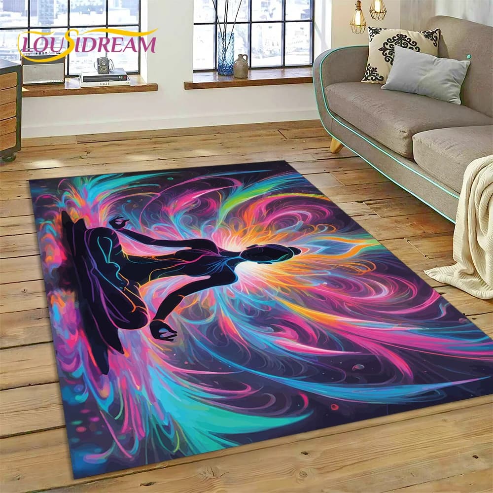 3D Yoga meditazione arcobaleno 7 Chakra tappeto tappeto per soggiorno camera da letto Decor, tappetino decorazione antiscivolo per divano zerbino regalo