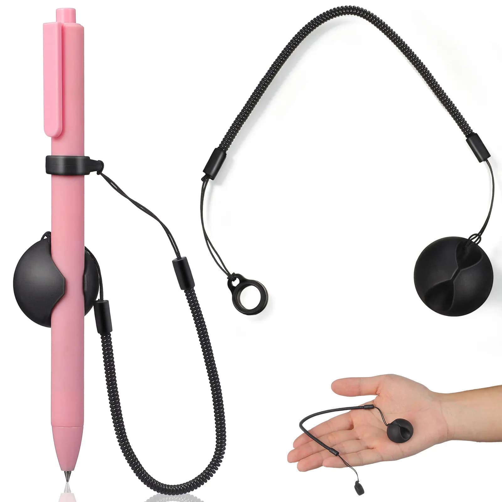 2 Pezzi Cinghia Elastica Retrattile Anti-Smarrimento per Penna, Supporto per Penna da Scrivania, Tablet, Stilo, Blocco Appunti, Cinghia per Disegno