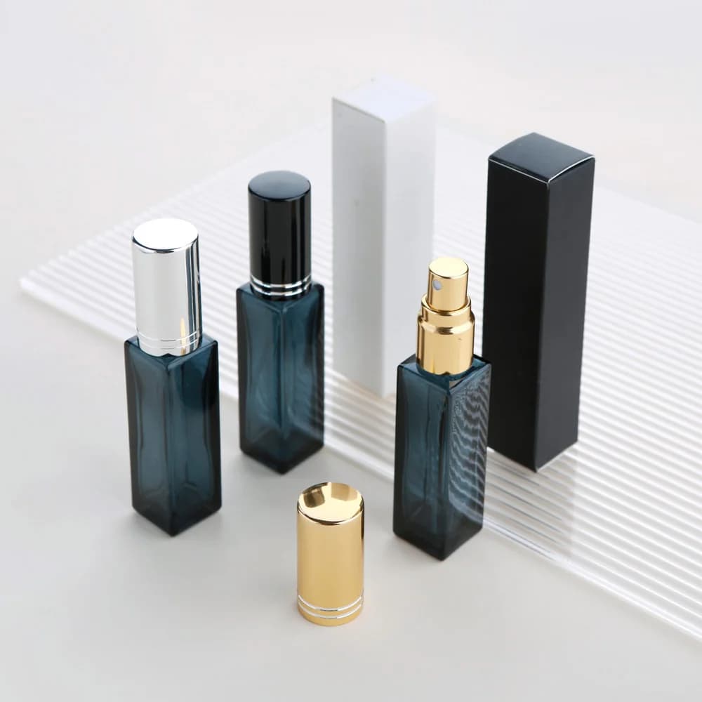 Bottiglia di profumo spray in vetro spesso da 10 ml con scatola di imballaggio Bottiglia di profumo in vetro vuota Atomizzatore 10/20/30/40 pezzi