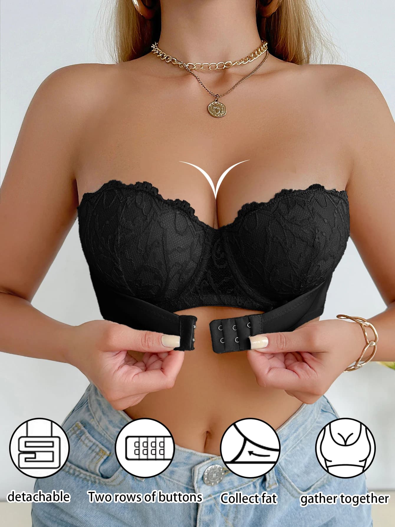 1/2 Cup Floral Trim Sexy Bras for Women Strong Push-Up Cutout Lace Patchwork Bra Comfortable Women’s Bra