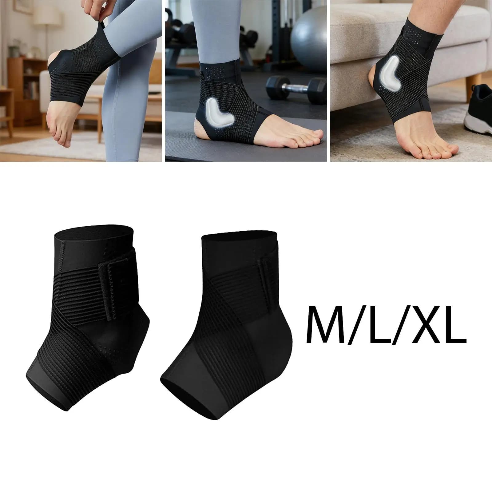 Supportive Ankle Brace Breathable Compression Sleeve Non Slip Socks for Volleyball Cycling Fitness