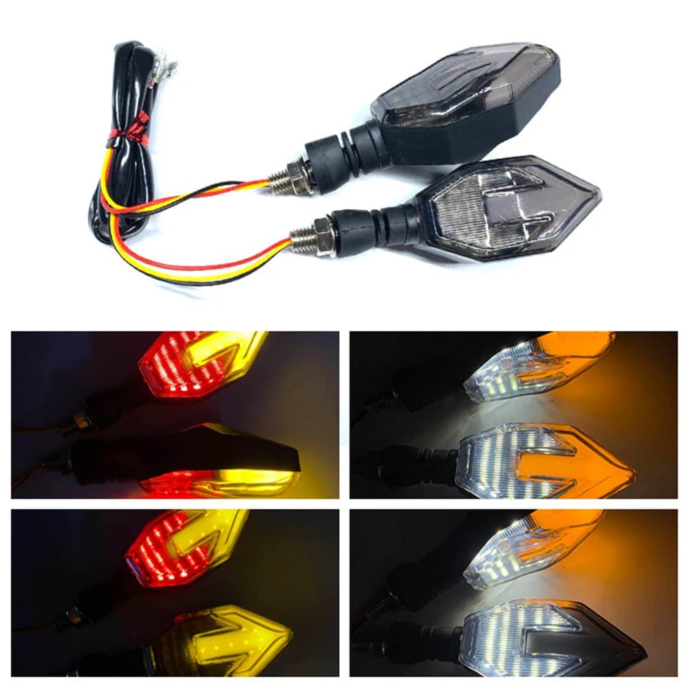 1 paio 12v IP68 universale LED indicatori di direzione per moto luci posteriori impermeabili freccia blu giallo luci posteriori accessori