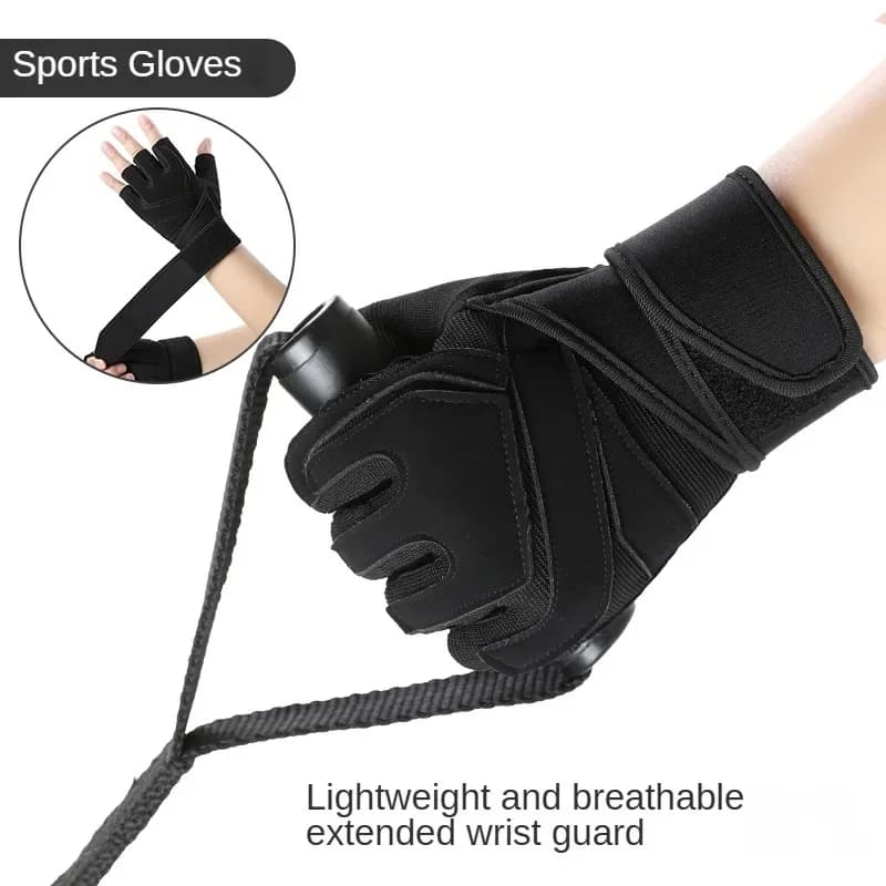 Guanti da esterno Impugnature Cinghie da polso antiscivolo Protezione per supporto per sollevamento pesi Panca Pressa Guanti fitness pull-up Protezione del palmo