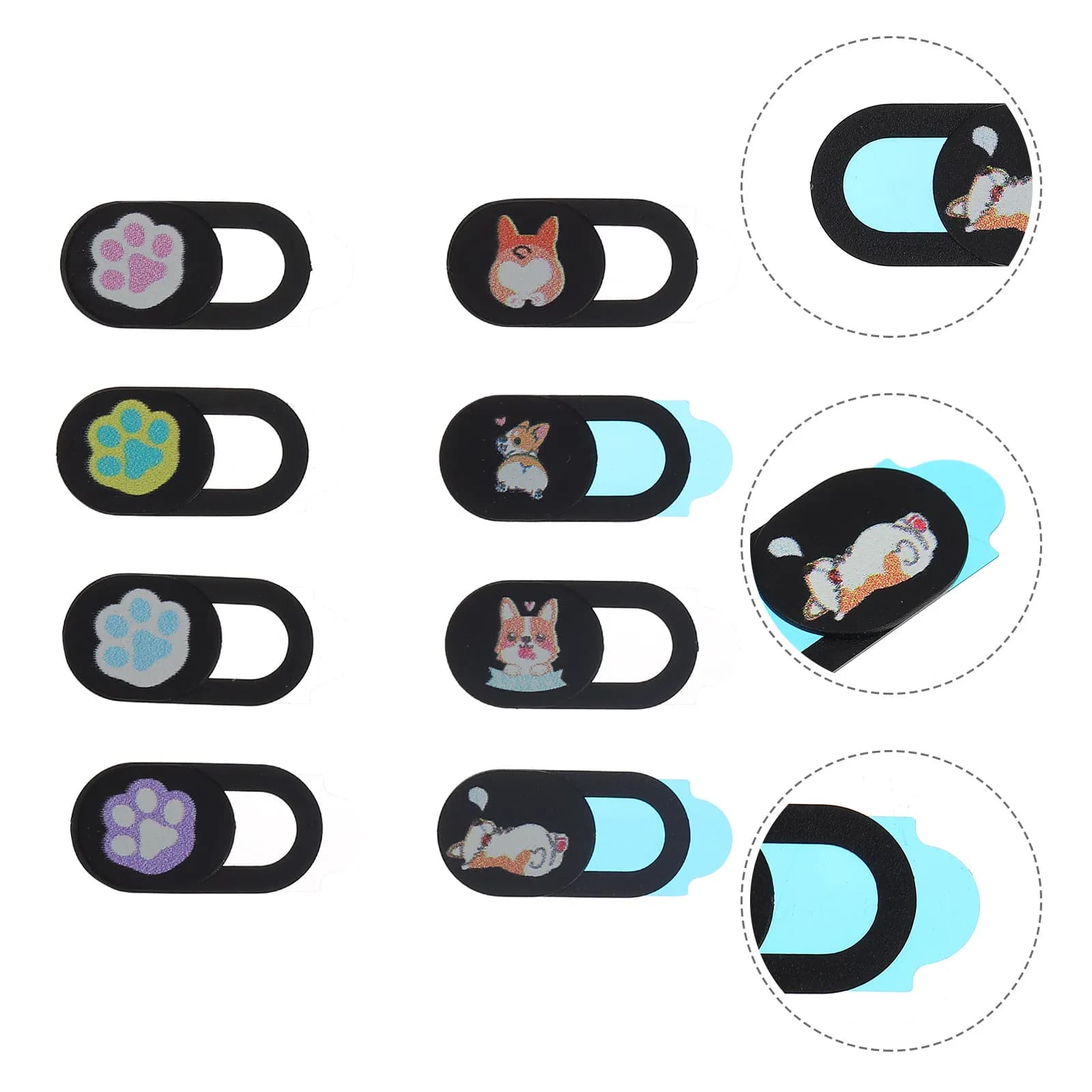 8 pcs of sliding webcam covers for laptop, phone, tablet, privacy protection, ABS material, easy to use slide lens cover