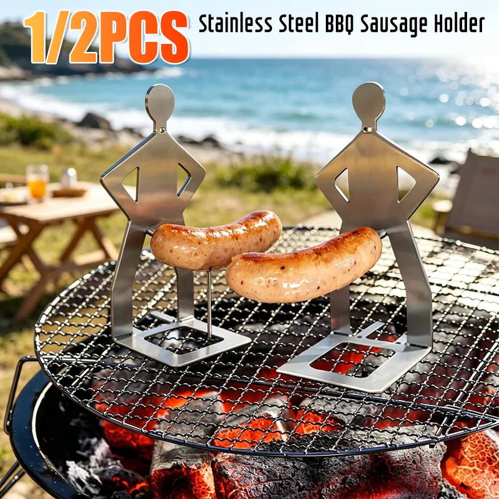 Supporto per Salsicce in Acciaio Inox, Griglia Riutilizzabile per Hot Dog, Divertente Grigliatore per Salsicce per Campeggio e Feste