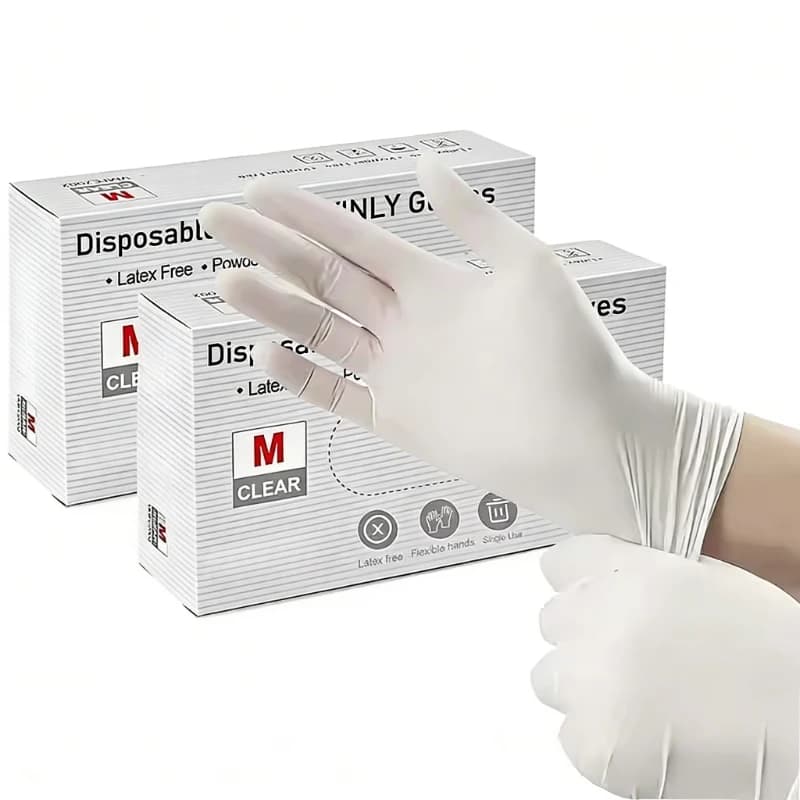 10/30/50/100PCS Guanti per pulizia in nitrile bianco Guanti per pulizia usa e getta Lavaggio domestico Piatti Camera da letto Cucine Ricamo