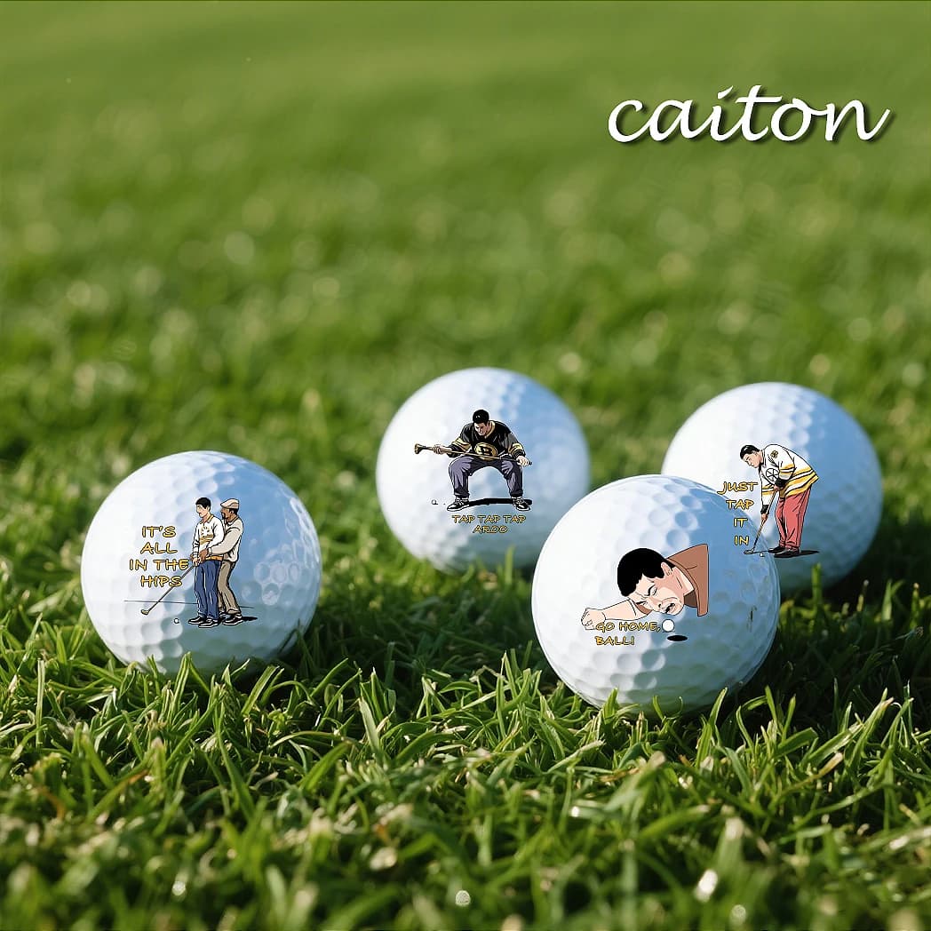 Confezione da 4 palline da golf Caiton – 4 disegni unici, divertenti regali gag per uomini, papà, nonno, perfette per compleanni, Natale, pensionamento