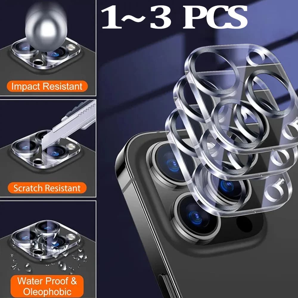 1~3 Protective Cameras for iPhone 17 16 15 Pro Max Camera Lens Film for APPle iPhone 15 ip 14 13 Mini 12 11 Pro iPhone15 Pro Camera Protector iPhone 15 Pro lens glass