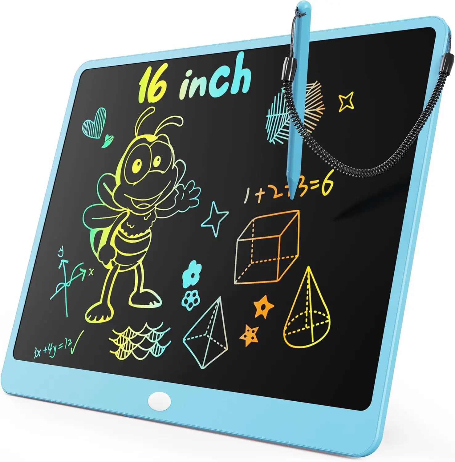 Tablet LCD Colorato da 16 Pollici, Lavagna Digitale Cancellabile e Riutilizzabile per Bambini dai 3 ai 6 Anni