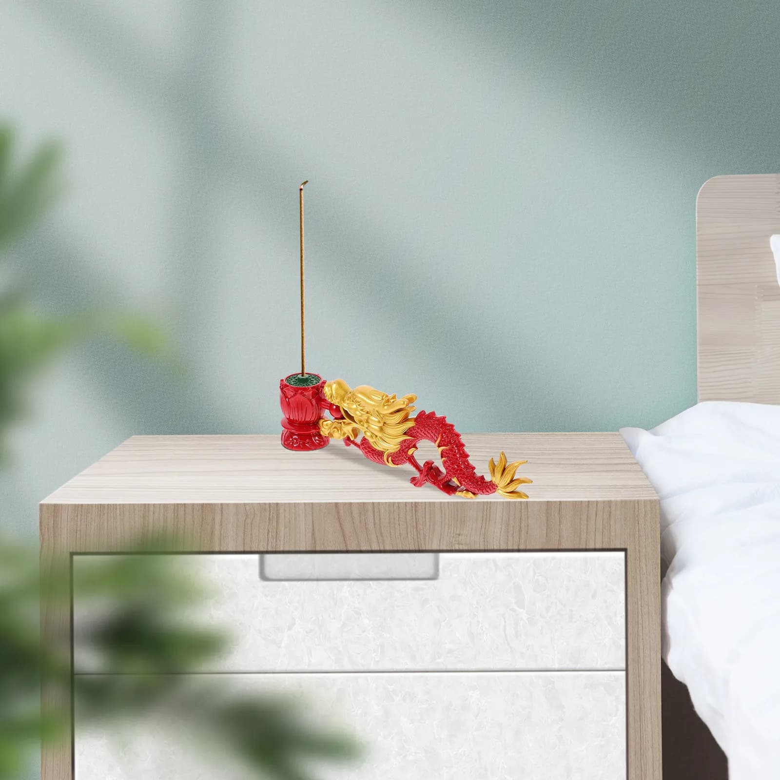 Porta Incenso a Forma di Drago in Resina, Bruciatore Decorativo per Incenso, per Alleviare l'Ansia e Favorire il Sonno, Ideale per Inaugurazione Casa, Matrimonio, Natale