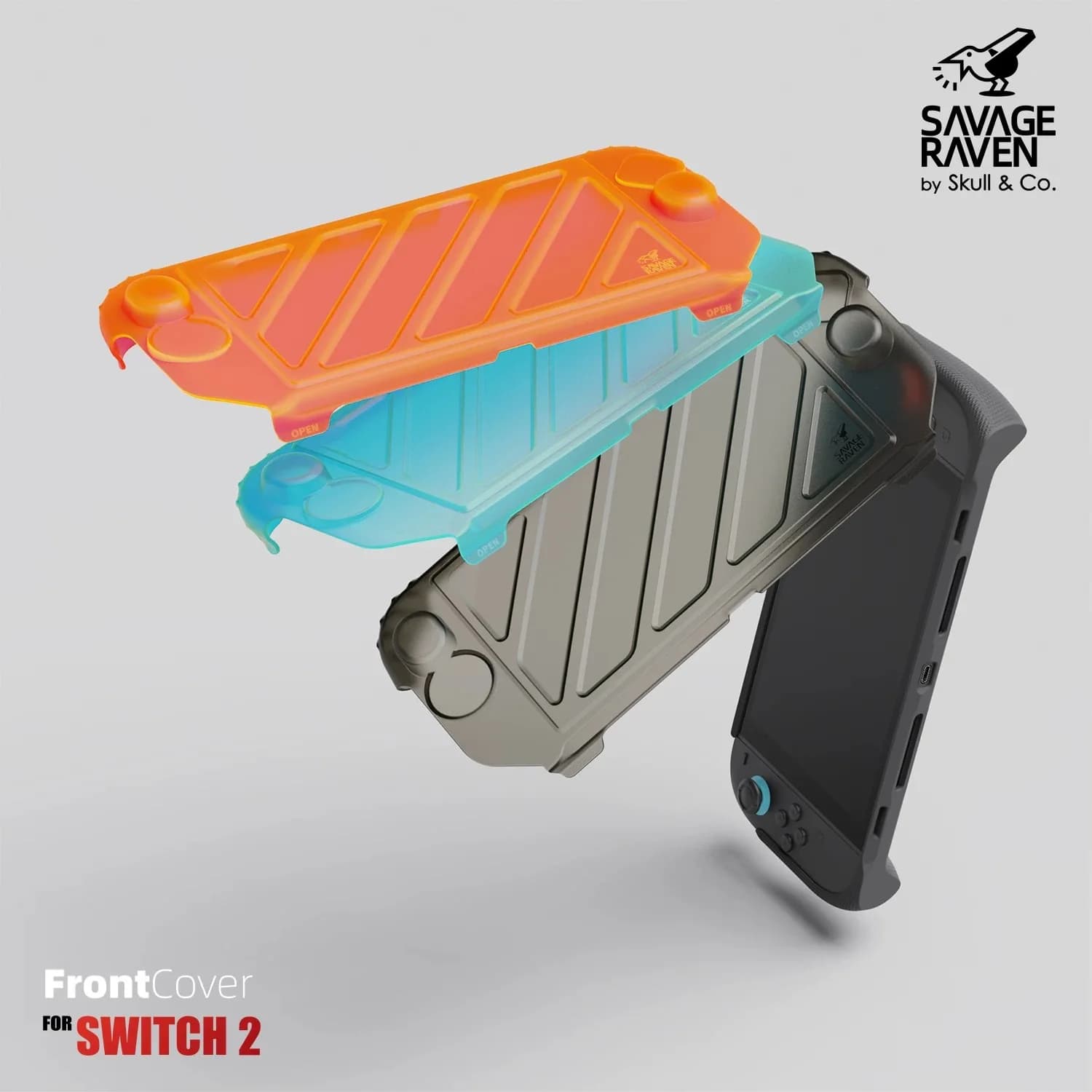 Savage Raven di Skull & Co. Custodia Protettiva Rigida Portatile con Cover Frontale per Nintendo Switch 2 StandGrip (GripCase) per NSW2