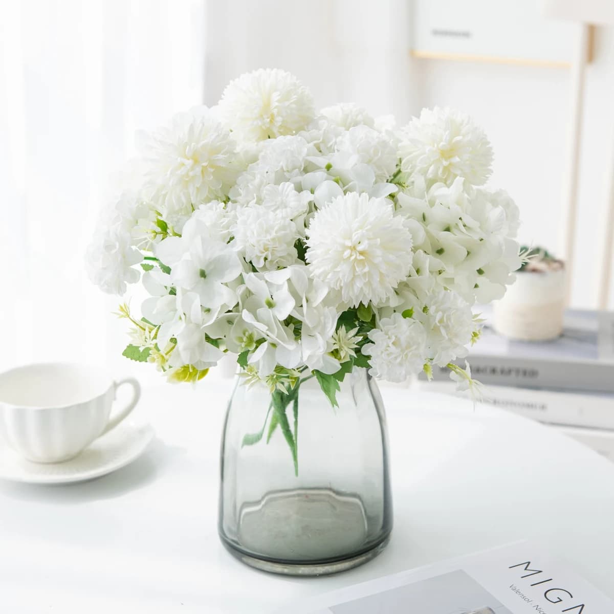 1/5Pcs Artificial Flowers Silk Bridal Bouquet Festival Vase Home Room Table Decor Yard Garden Fake Plants Wedding Table Diy Gift