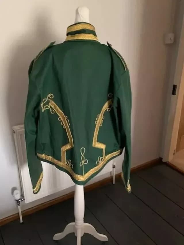 Giacca Verde Gotica Vittoriana per Cosplay da Ufficiale Ussaro Militare, Uniforme Militare Napoleonica, Cappotto da Ufficiale Britannico