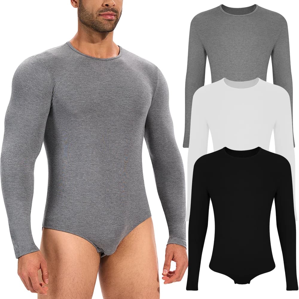 Slip da uomo a maniche lunghe modellanti per il corpo Slip per il controllo del corpo completo Intimo Moda Girocollo Abbigliamento per la casa Pigiama Vita Trainer