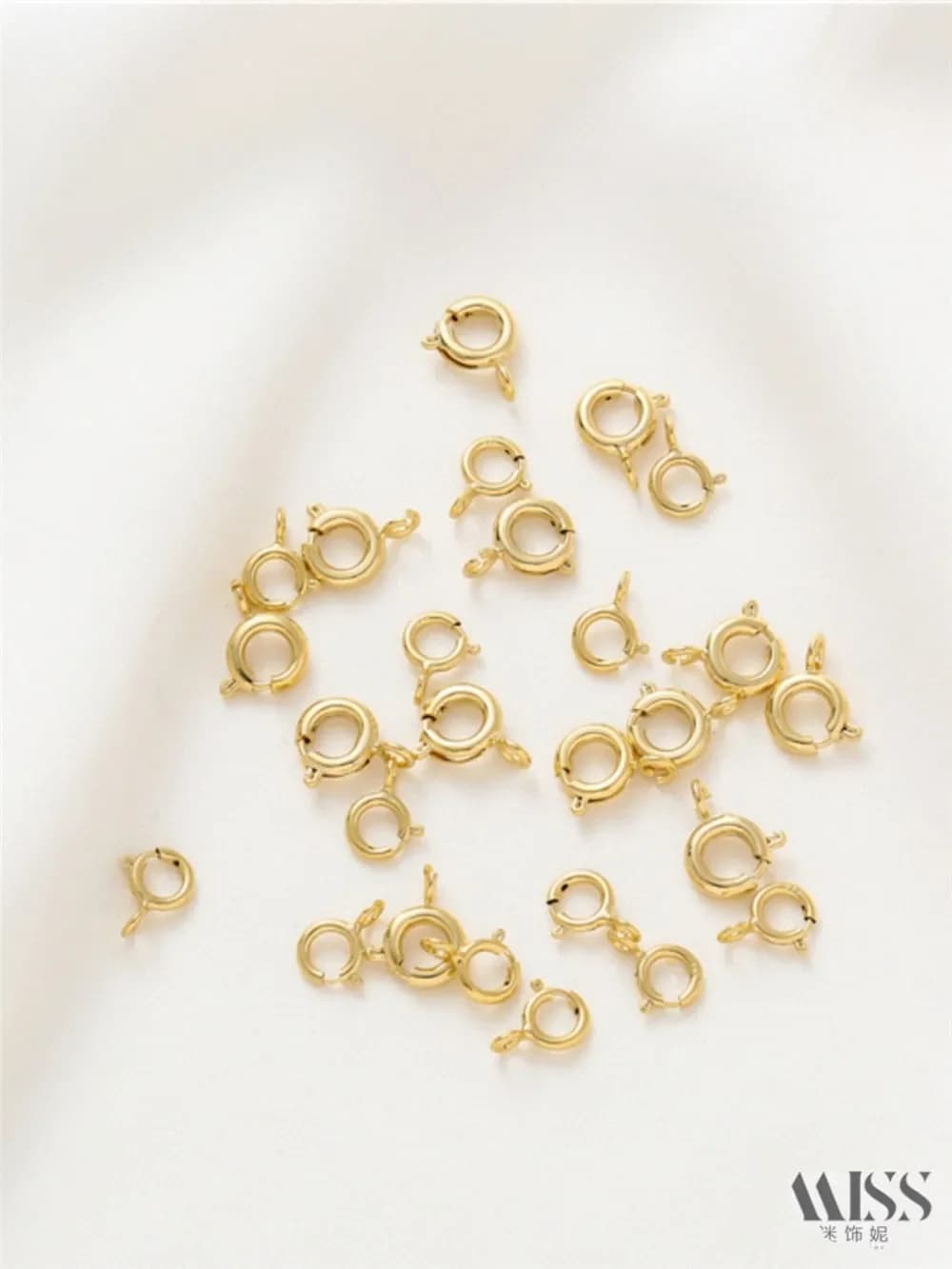 Fibbia a Molla Placcata Oro 14K, Fibbia di Collegamento per Collane e Bracciali, Accessori Fai-da-Te Fatti a Mano