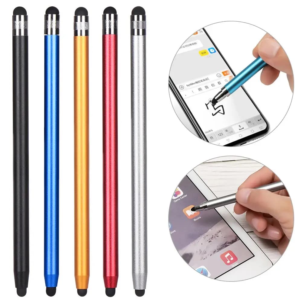 Penna da disegno universale per tablet sensibile portatile, stilo capacitivo, doppia punta in silicone, penna per touch screen