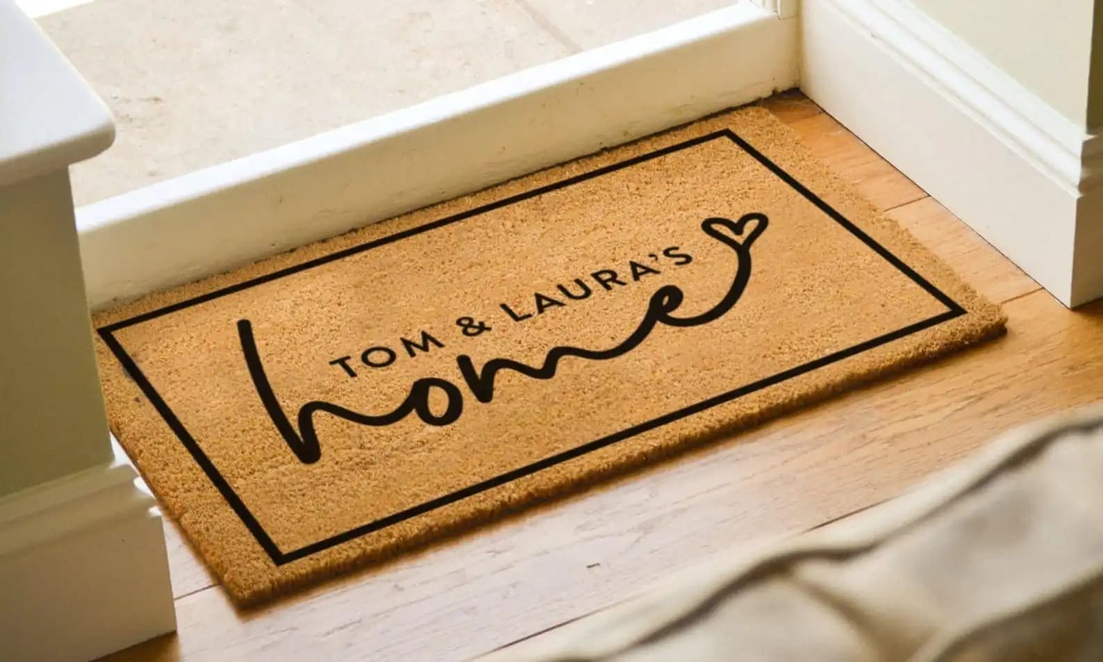 Tappeto Zerbino Personalizzato con Nome, Testo o Parola - Regalo di Inaugurazione Casa, Regalo di Chiusura Affari, Tappeto Zerbino per Matrimonio, Immobiliare, Agriturismo