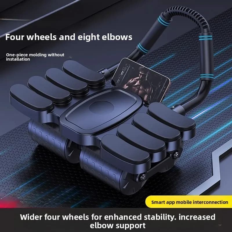 Automatic Rebound Abdominal Exercise and Abdominal Training Equipment with Four Rounds of Rolling Abdominal Exercise Ab Rollers