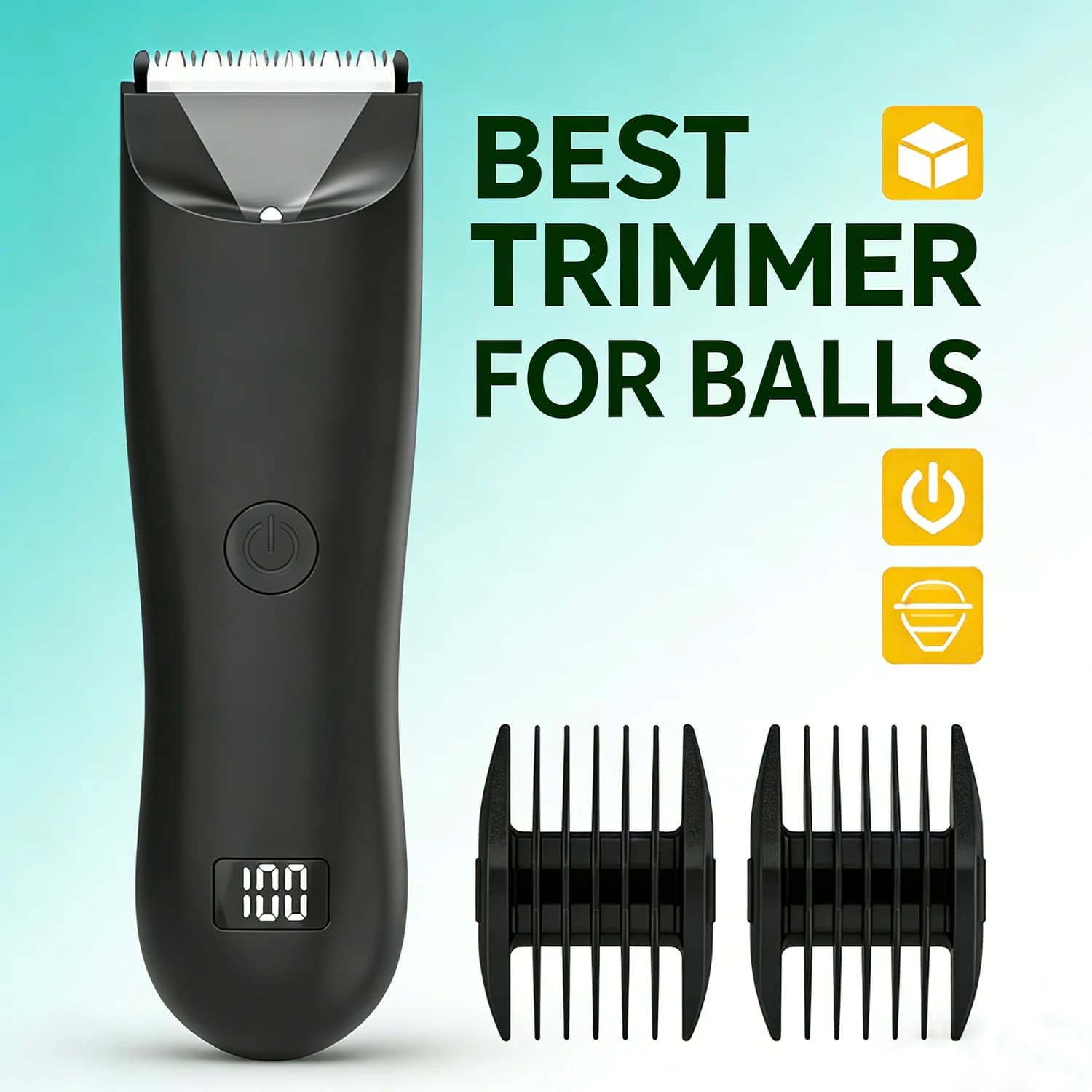 Men's Electric Body Hair Beard Shaver Groin Underarm Trimmer Kits -Rechargeable Body Groomer with Multiple Heads for Smooth Skin