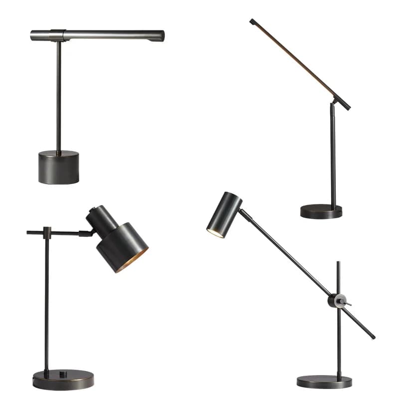 Lampada da Tavolo Moderna in Rame Vero con LED, Lampada da Comodino per Camera da Letto, Sala da Pranzo, Soggiorno, Decorazione Casa, Lampada da Terra con Paralume in Tessuto