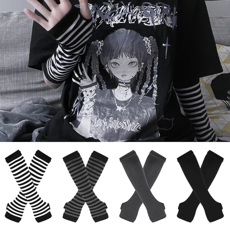 Women's Long Sleeved Hot Winter Gloves Women's Elastic Knitted Hip-hop Knit Gloves