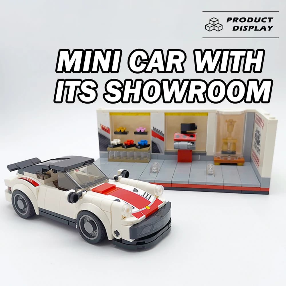 Blocchi di costruzione per deposito di auto sportive tecniche Modello Parcheggio Piccoli mattoni per showroom Giocattoli di plastica modulari ad alta tecnologia per regali per bambini