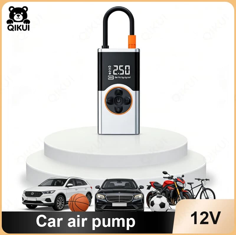 Compressore d'aria portatile per auto per gonfiaggio pneumatici, alimentatore di emergenza, avviatore di emergenza per veicoli 12V DC, ricarica rapida, aria compressa per auto