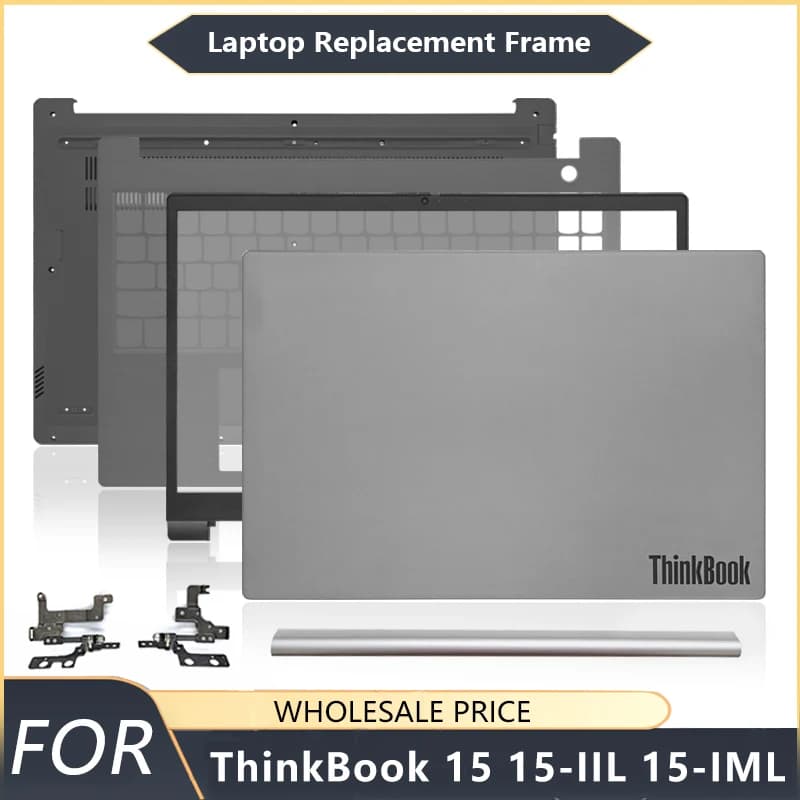 NUOVO Per Lenovo ThinkBook 15 15-IIL 15-IML LCD Del Computer Portatile Della Copertura Posteriore Lunetta Anteriore Palmrest Custodia Inferiore Cornici Del Computer Portatile Cerniere