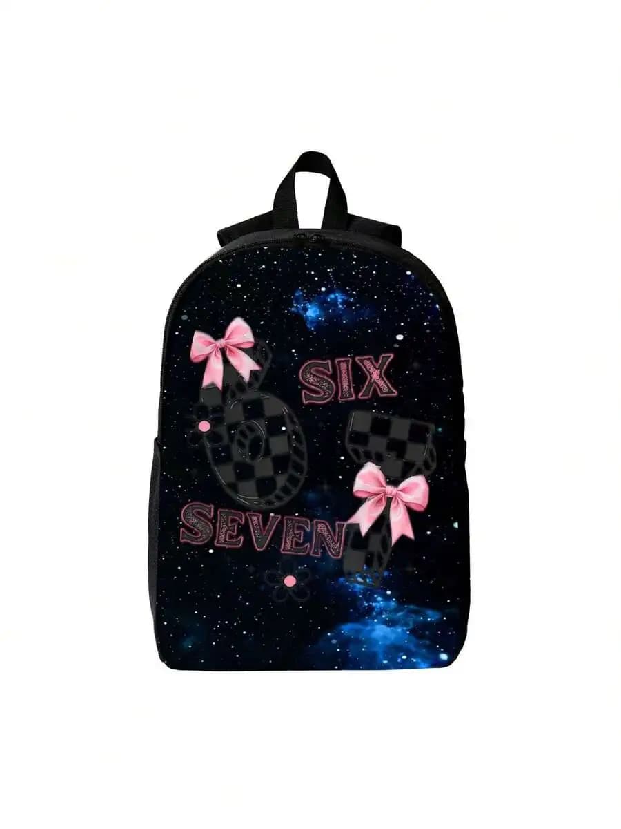 Stylish 67 Meme Galaxy Print Backpack For Adults Lightweight Travel School Outdoor