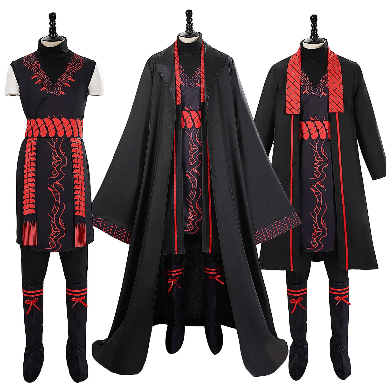 Costume Cosplay Anime Limbus Company Jia Qiu, Set Nero con Mantello Hanfu e Pantaloni, per Feste di Halloween e Spettacoli Teatrali