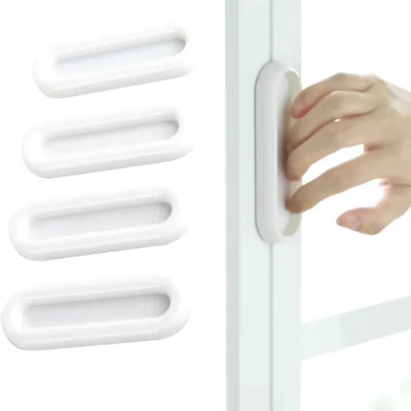 4 Pezzi Maniglie Autoadesive Ovali per Porte Interne, Finestre in Vetro, Armadi e Cassetti, Impugnatura Antiscivolo Ausiliaria