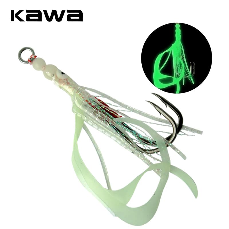 Kawa 3 pcs Love By Fishing Iron Plate Calamari String Hooks Lightweight 2.6-4.6g Length 82mm For Fish Spigola Hairtail Culter Alburnus