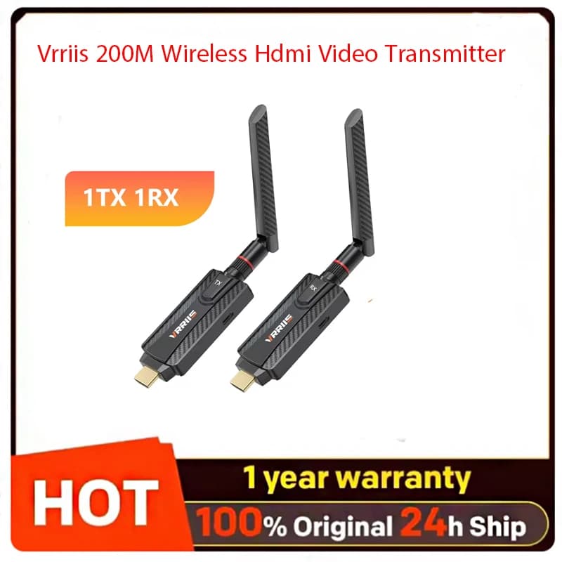 Vrriis Trasmettitore e Ricevitore Video HDMI Wireless 200M 5G Mini Extender TV Stick per Conferenze, Ufficio, Proiettore e Casa