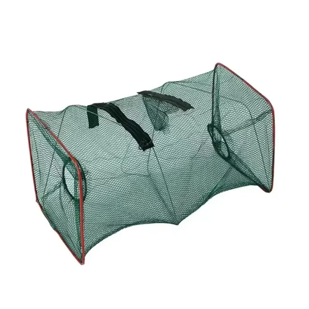 Portable Rectangular Fish Trap Net Foldable Fishing Tackle Cast Net Fish Cage Nylon Mesh Dip Net Cage for Crab Shrimp Crayfish