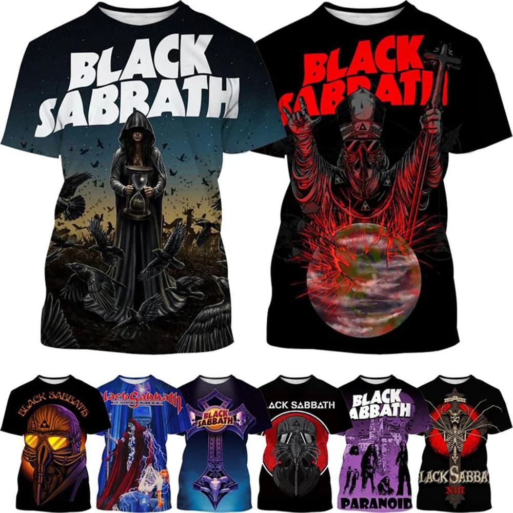 BLACK SABBATH Rock Band Hip-hop Music Fan Stampa 3D Sport T-shirt da uomo traspirante ad asciugatura rapida Abbigliamento da strada a maniche corte per esterni