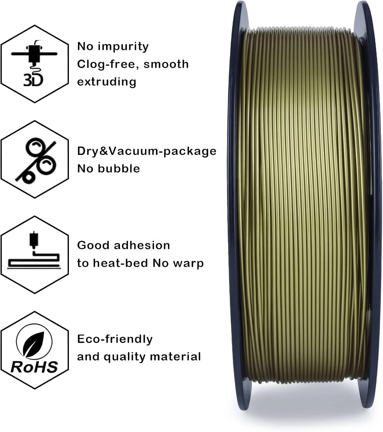 Creat3D 3D Printing Filament Wholesale metal PLA 1.75 mm 1 kg/bobin 20% 3D printer thread PLA Metal Powder Metal