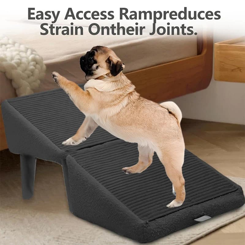 Scale per rampa per cani con sgabello per la casa in legno convertibile 2 in 1, ottomana per rampa per cani, rampa per cani ottomana divisa pieghevole antiscivolo