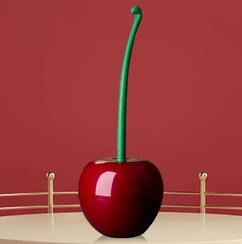 Nuovo Set Spazzola WC Spot Cherry per la Pulizia Domestica, Spazzola per WC con Manico Lungo, Spazzola Creativa in Plastica Pratica - Sorpresa!
