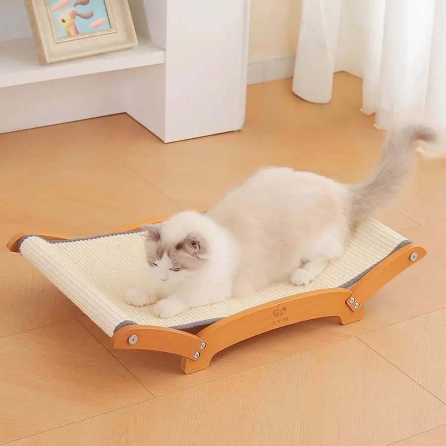 Tiragraffi per gatti in sisal, tiragraffi per gatti durevole con amaca per lettini per gatti da interno Amp Sleep Amp Scratch, Sisal naturale C