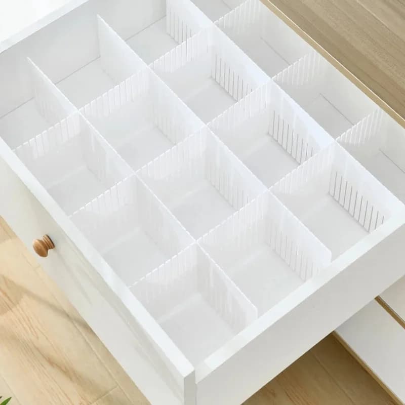 4/8/12PCS Adjustable Drawer Divider DIY Storage Shelves Household Makeup Sock Underwear Drawer Organizer Board Cabinets