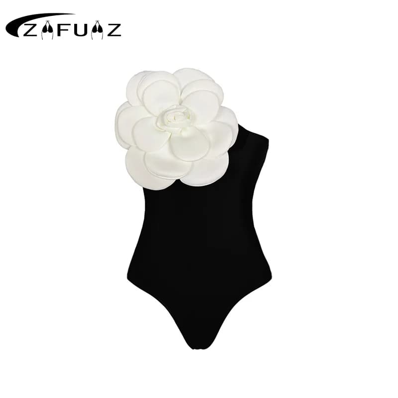 2024 New 3D Flower One Piece Swimsuit Women Sling Swimwear Vintage Monokini Beachwear Bathing Suit Brazilian Summer Bikinis