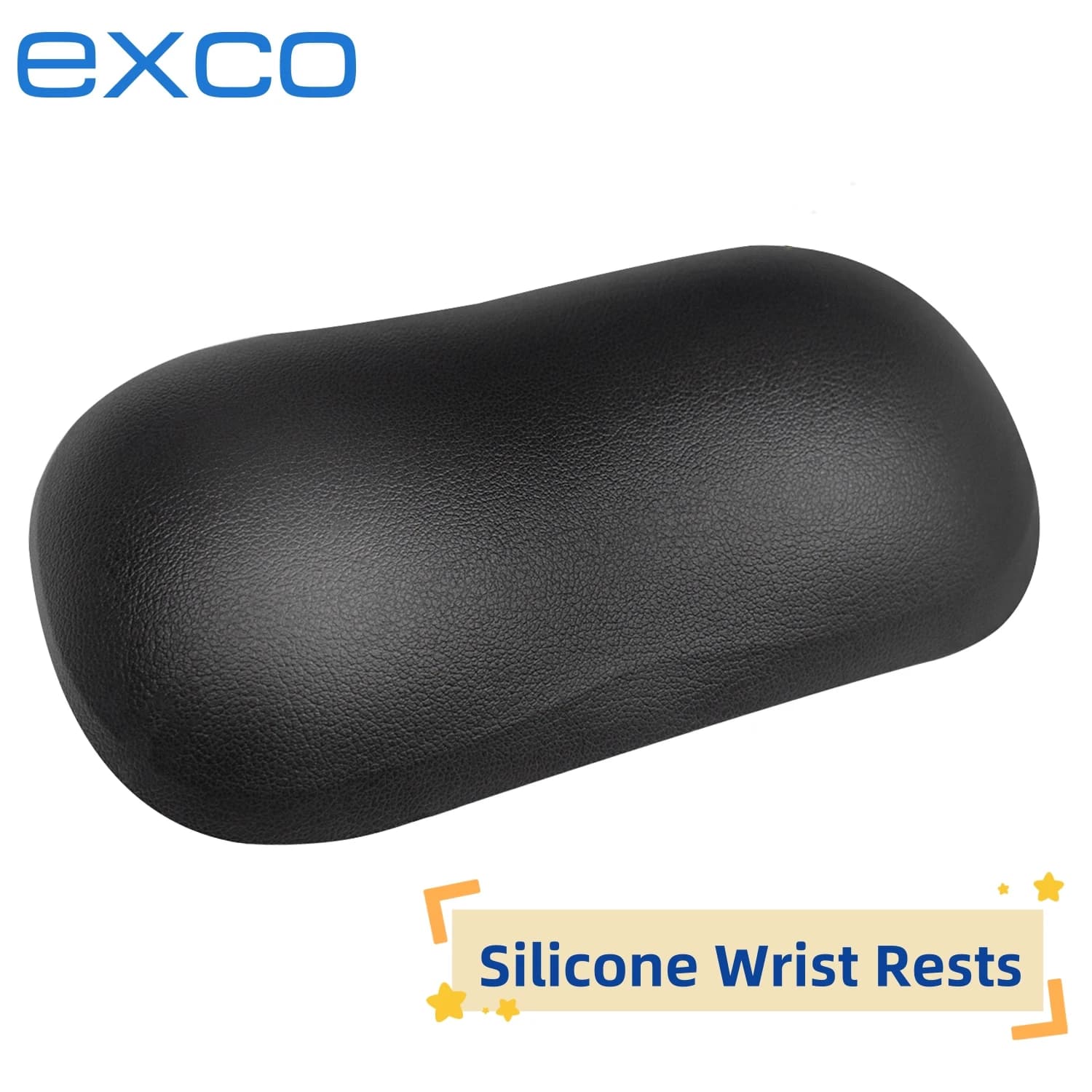 EXCO Ergonomic Silicone Mouse Wrist Rest Support Pad Leather Surface Cushion for Computer Laptop Office Home Gaming Pain Relief