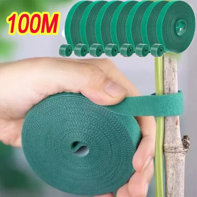 Fascetta fermacavo in Nylon per piante autoadesive verde piante regolabili supporto per anello a gancio benda per spago da giardino strisce di nastro di fissaggio riutilizzabili