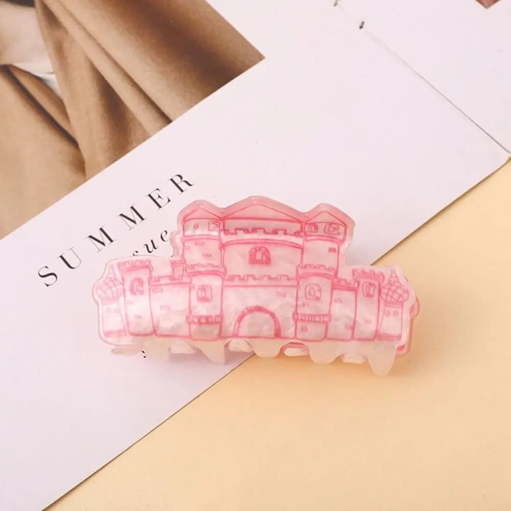Shark Clip Candy Color Astronaut Pink Tulip Plastic Hair Claw Korean Style Headwear Flower Hair Clip Female Hair Accessories